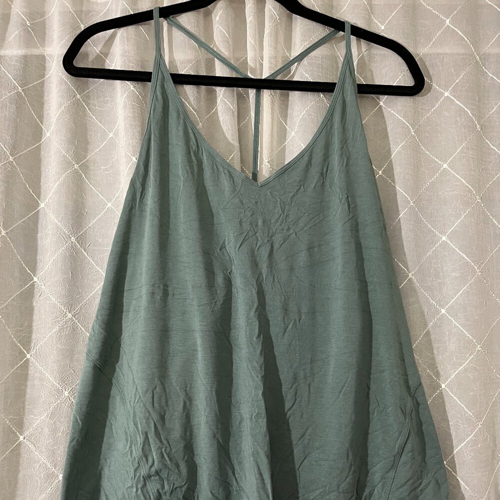 teal lululemon modal-silk yoga top size 14